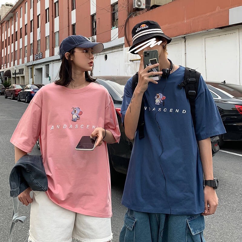 [ PINK ] Áo thun phông tay lỡ form rộng CHUỘT JER.RY Unisex